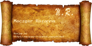 Meczger Rozanna névjegykártya